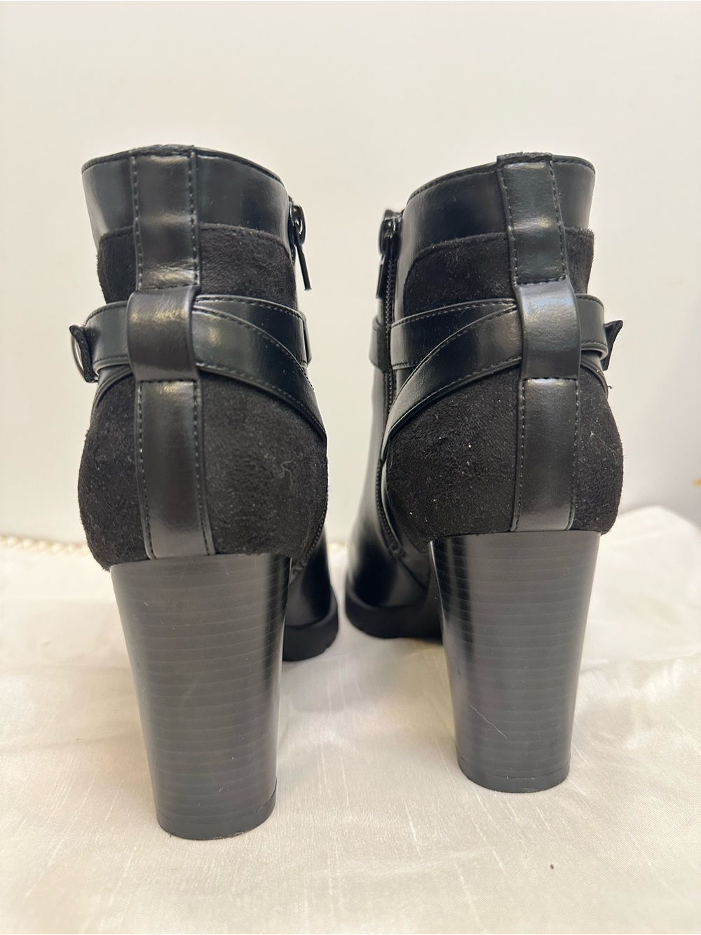 Black Ankle Booties with Buckle Strap - Women - Picture 3 of 5